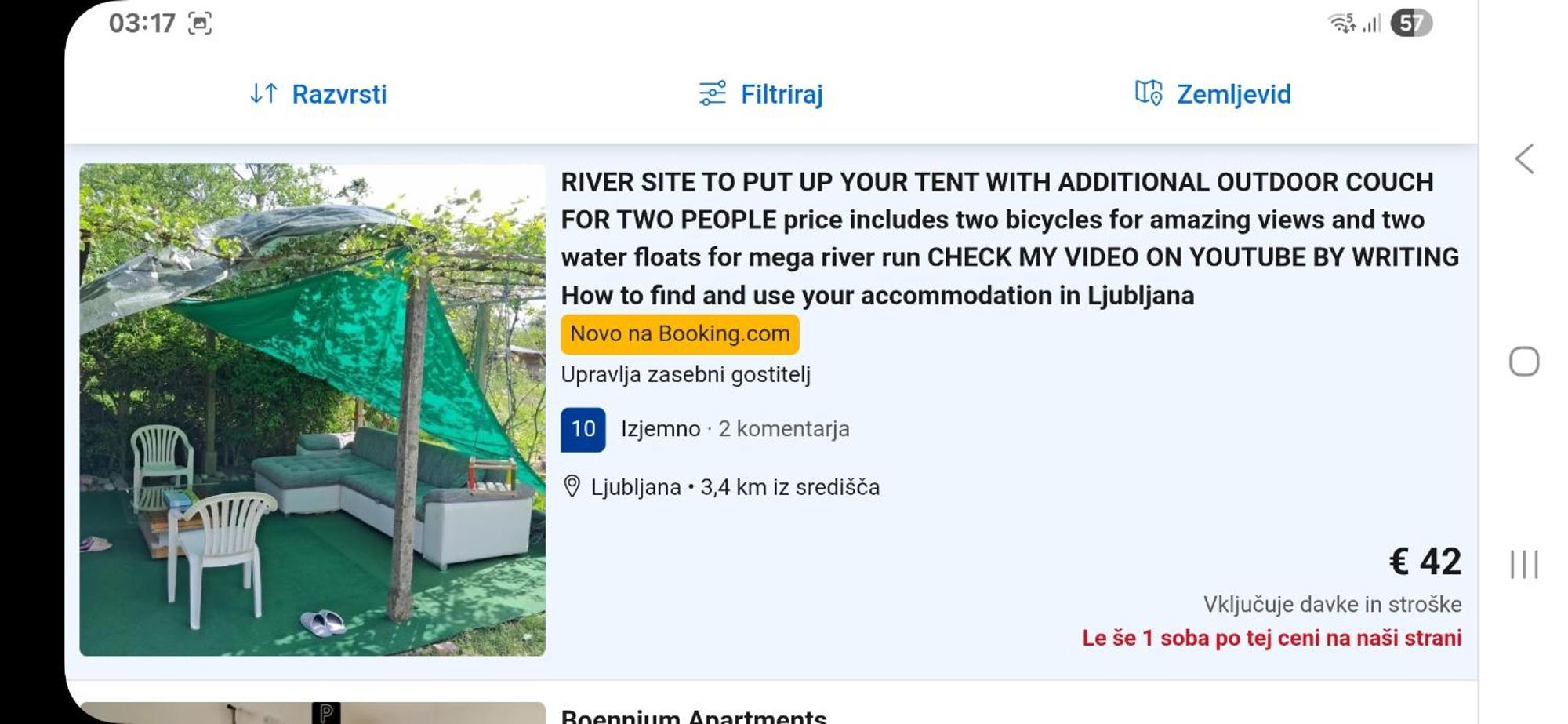 Camping Garden For Two People With Additional River Site To Put Up Your Tent Price Includes Two Bicycles For Amazing Views And Two Water Floats For Mega River Run Check My Video On Youtube By Writing To Find And Use Your In Ljubljana